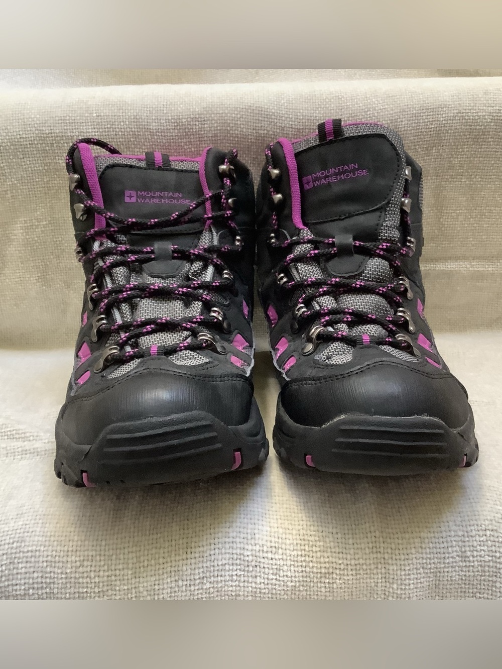 Mountain Warehouse Adventurer Ankle Boots-Black & Purple-Lace Up-Waterproof-9M - Picture 3 of 9
